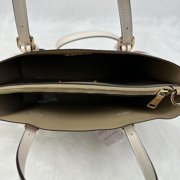 Coach Mollie Tote Bag 25 With Strawberry Print In Canvas/Gold/Chalk CAL66 NWT - Picture 7 of 11